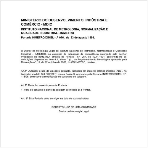 Portaria DIMEL/INMETRO 76:1999 - Situação: Em vigor