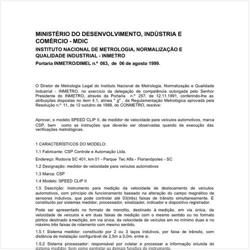 Portaria DIMEL/INMETRO 63:1999 - Situação: Revisto