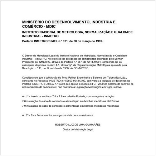 Portaria DIMEL/INMETRO 21:1999 - Situação: Revogado