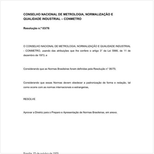 Resolução CONMETRO/CONMETRO 3:1976 - Situação: Revogado