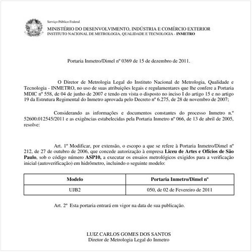 Portaria INMETRO/DIMEL 369:2011 - Situação: Revogado
