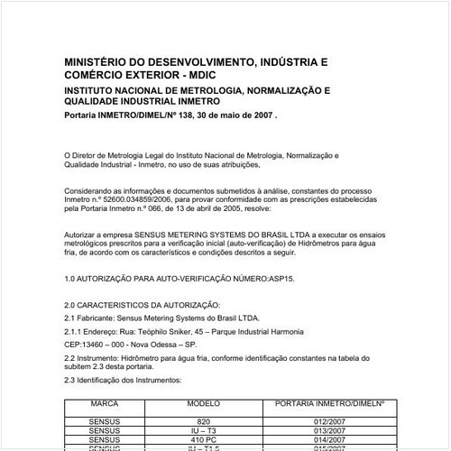 Portaria DIMEL/INMETRO 138:2007 - Situação: Revogado