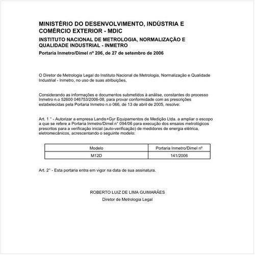 Portaria DIMEL/INMETRO 206:2006 - Situação: Revogado