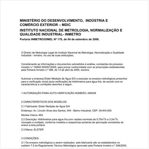 Portaria DIMEL/INMETRO 178:2006 - Situação: Revogado