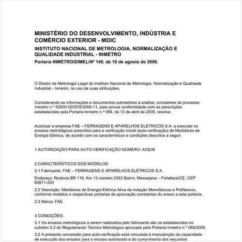 Portaria DIMEL/INMETRO 149:2006 - Situação: Revogado