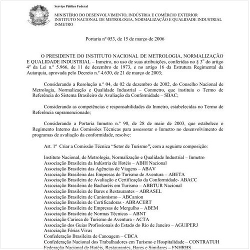 Portaria INMETRO/MDIC 53:2006 - Situação: Revogado