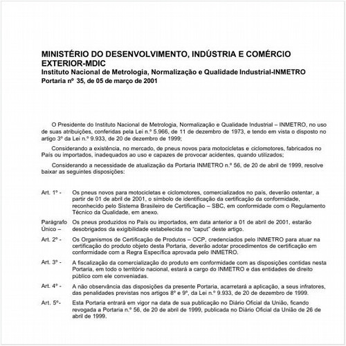 Portaria INMETRO/MDIC 35:2001 - Situação: Revogado