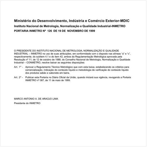 Portaria INMETRO/MDIC 126:1999 - Situação: Revogado