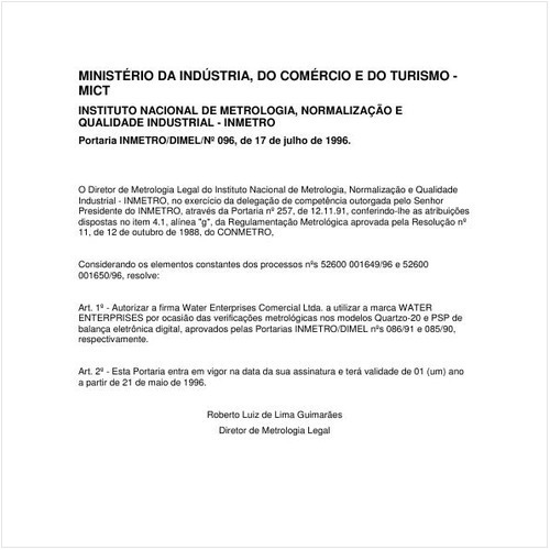 Portaria DIMEL/INMETRO 96:1996 - Situação: Prazo de validade expirado