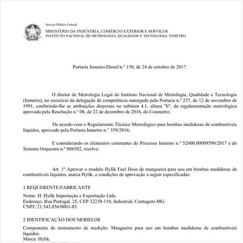 Portaria DIMEL/INMETRO 150:2017 - Situação: Em vigor