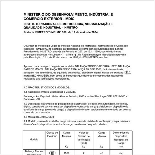 Portaria DIMEL/INMETRO 68:2004 - Situação: Em vigor