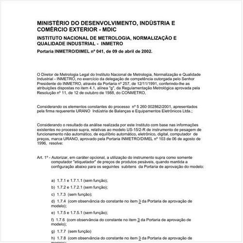 Portaria DIMEL/INMETRO 41:2002 - Situação: Prazo de validade expirado