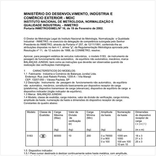 Portaria DIMEL/INMETRO 16:2002 - Situação: Em vigor