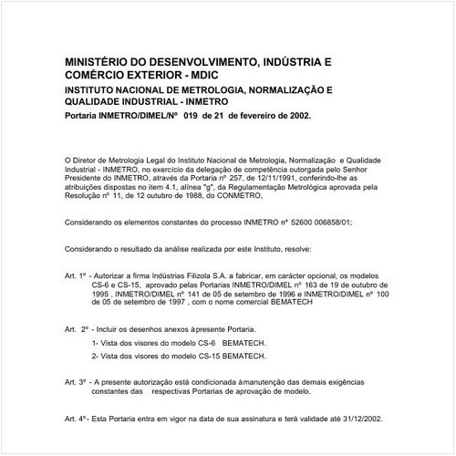 Portaria DIMEL/INMETRO 19:2002 - Situação: Prazo de validade expirado