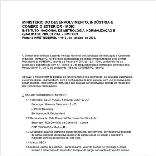 Portaria DIMEL/INMETRO 10:2001 - Situação: Prazo de validade expirado