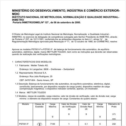 Portaria DIMEL/INMETRO 127:2000 - Situação: Prazo de validade expirado