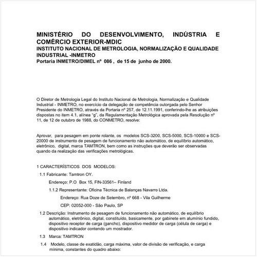 Portaria DIMEL/INMETRO 86:2000 - Situação: Prazo de validade expirado