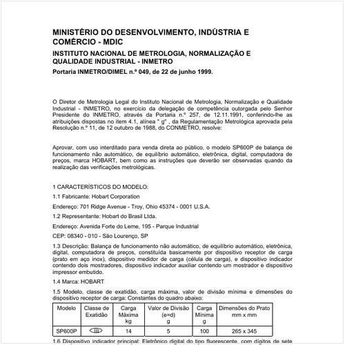 Portaria DIMEL/INMETRO 49:1999 - Situação: Prazo de validade expirado