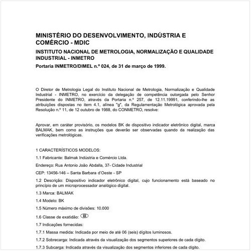 Portaria DIMEL/INMETRO 24:1999 - Situação: Prazo de validade expirado