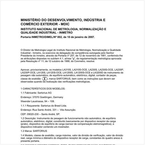 Portaria DIMEL/INMETRO 2:2007 - Situação: Prazo de validade expirado