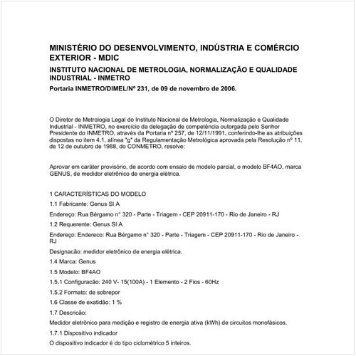 Portaria DIMEL/INMETRO 231:2006 - Situação: Prazo de validade expirado