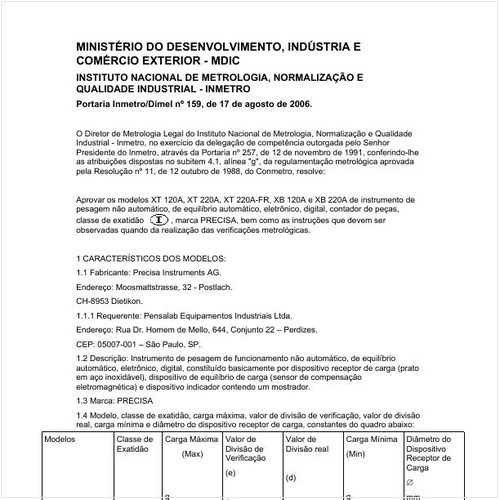 Portaria DIMEL/INMETRO 159:2006 - Situação: Prazo de validade expirado