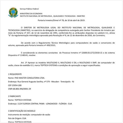 Portaria DIMEL/INMETRO 78:2019 - Situação: Revisto