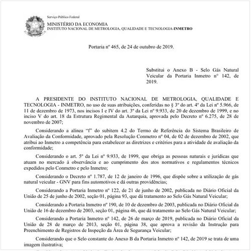 Portaria INMETRO/ME - 465:2019 - Situação: Revogado