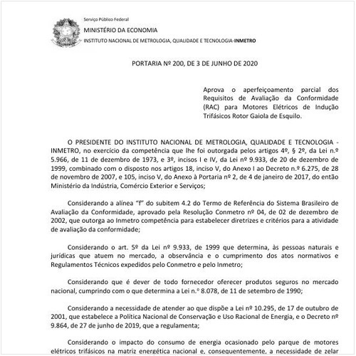 Portaria INMETRO/ME - 200:2020 - Situação: Revogado