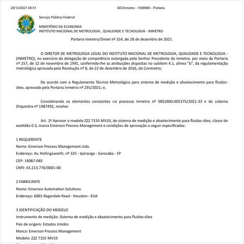 Portaria DIMEL/INMETRO 314:2021 - Situação: Em vigor
