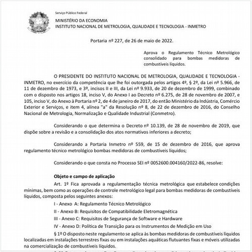 Portaria INMETRO/ME - 227:2022 - Situação: Revisto