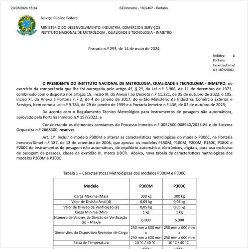 Portaria DIMEL/INMETRO 255:2024 - Situação: Em vigor