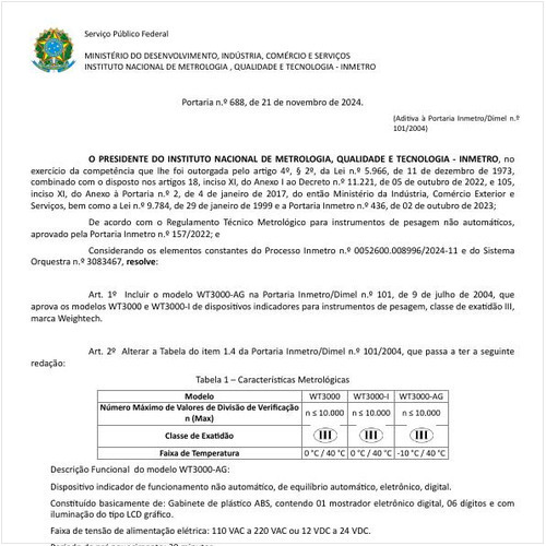 Portaria DIMEL/INMETRO 688:2024 - Situação: Em vigor