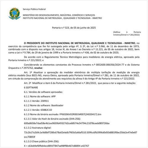 Portaria DIMEL/INMETRO 323:2025 - Situação: Em vigor