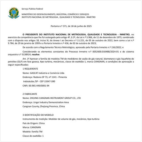 Portaria DIMEL/INMETRO 371:2025 - Situação: Em vigor
