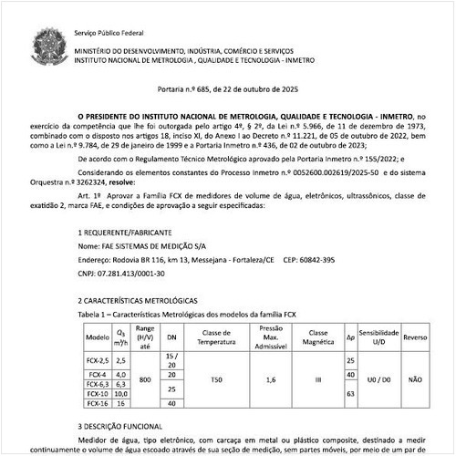 Portaria DIMEL/INMETRO 685:2025 - Situação: Em vigor