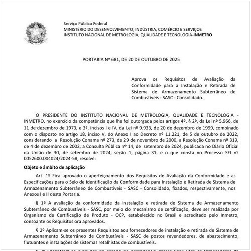 Portaria INMETRO/MDIC - 681:2025 - Situação: Em vigor