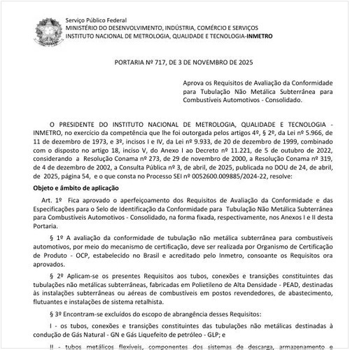 Portaria INMETRO/MDIC - 717:2025 - Situação: Em vigor