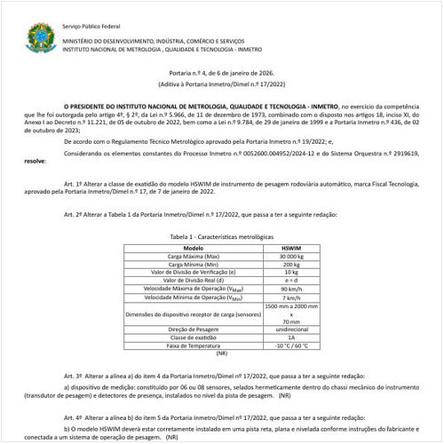 Portaria DIMEL/INMETRO 4:2026 - Situação: Em vigor