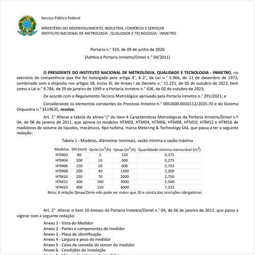 Portaria DIMEL/INMETRO 359:2026 - Situação: Em vigor
