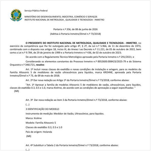 Portaria DIMEL/INMETRO 356:2026 - Situação: Em vigor