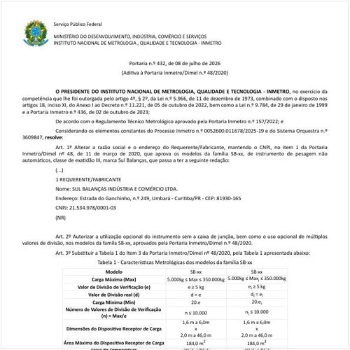 Portaria DIMEL/INMETRO 432:2026 - Situação: Em vigor