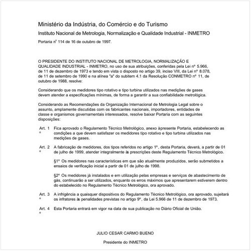 Portaria INMETRO/MICT 114:1997 - Situação: Revogado