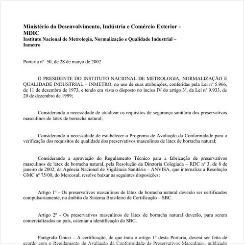 Portaria INMETRO/MDIC 50:2002 - Situação: Revogado