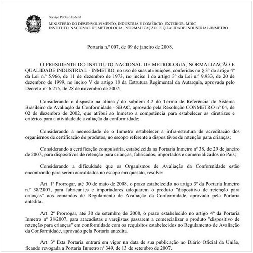 Portaria INMETRO/MDIC 7:2008 - Situação: Revogado