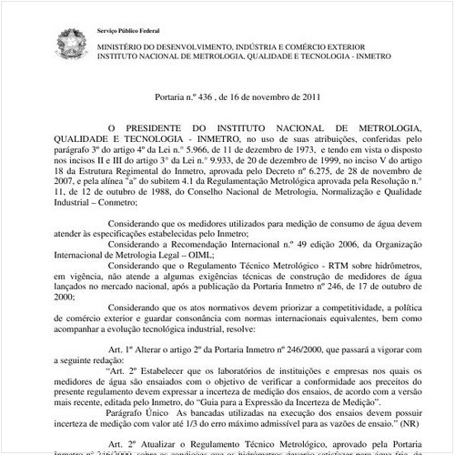 Portaria INMETRO/MDIC 436:2011 - Situação: Revogado
