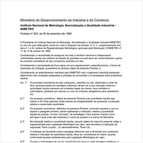 Portaria INMETRO/MDIC 205:1989 - Situação: Revogado