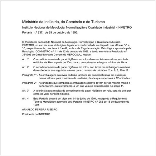 Portaria INMETRO/MICT 237:1993 - Situação: Revogado