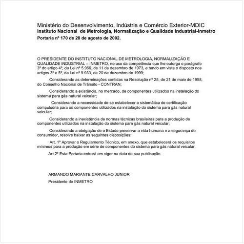 Portaria INMETRO/MDIC 170:2002 - Situação: Revogado