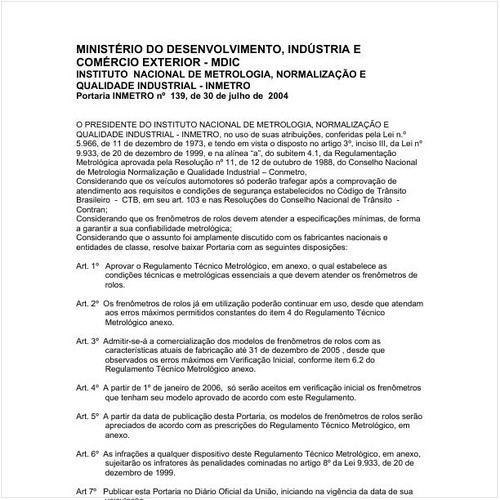 Portaria INMETRO/MDIC 139:2004 - Situação: Revogado